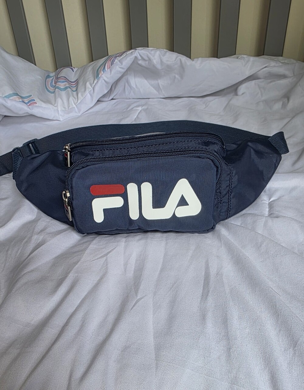 FILA Navy Nylon Unisex Logo Waist Bag Fanny Pack